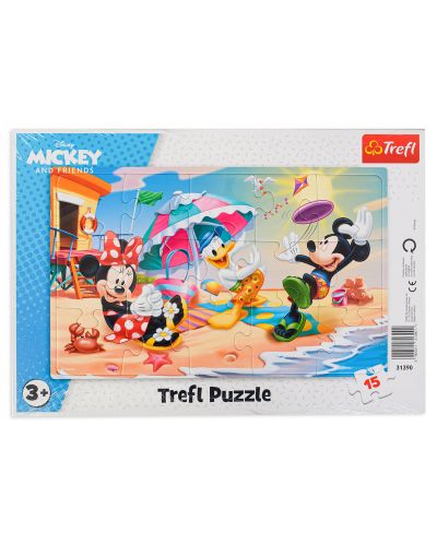 Puzzle Trefl de 15 piese - Fun at the Disney Beach - 1