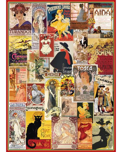 Puzzle Eurographics de 1000 piese - Teatrul si opera, Postare vintage  - 2