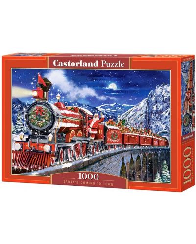 Puzzle Castorland din 1000 de piese - Vine Moș Crăciun - 1