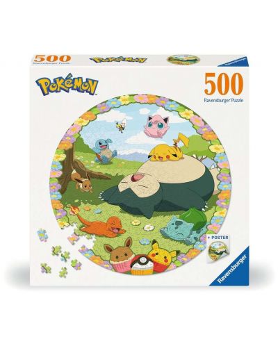 Puzzle de 500 de piese Ravensburger - Pokémon printre flori - 1