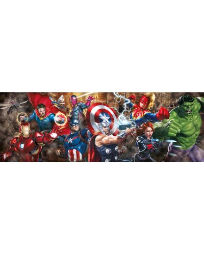 Puzzle panoramic Clementoni din 1000 piese - Eroii Marvel în acțiune - 2