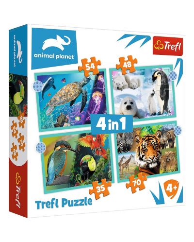 Puzzle Trefl 4 in 1 -  Lumea animala misterioasa - 1