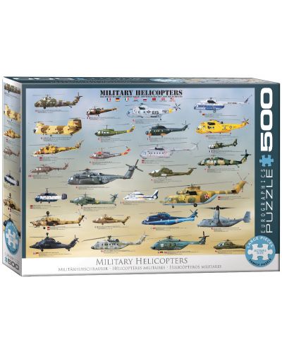 Puzzle Eurographics de 500 XXL piese - Military Helicopters - 1