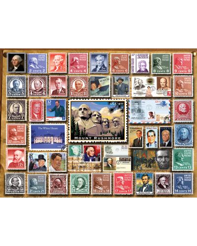 Puzzle White Mountain de 1000 piese -Presidential Stamps - 2