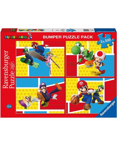 Puzzle Ravensburger din 4 х 100 de piese - Super Mario - 1