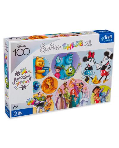 Puzzle Trefl din 160 XXL de piese - Lumea colorată a Disney - 1