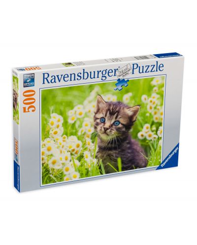Puzzle Ravensburger cu 500 de piese - Pisica din câmp - 1