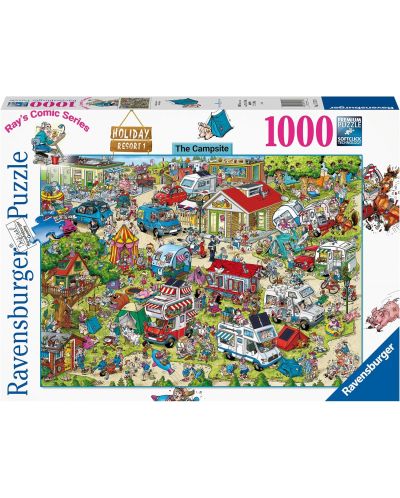 Puzzle Ravensburger 1000 de piese - Stațiunea de vacanță 1 - Campingul - 1
