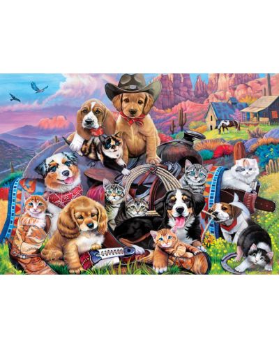 Puzzle Master Pieces din 1000 de piese - Cowboy animale - 2