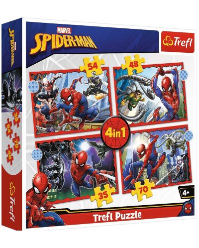 Puzzle Trefl 4 in 1 -  Eroicul Spiderman - 1