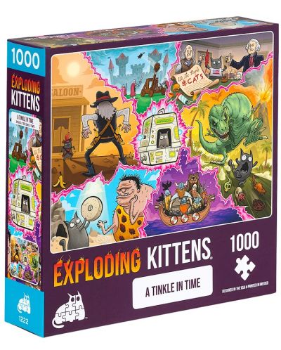 Puzzle Exploding Kittens din 1000 de piese - Clopoțel în timp - 1