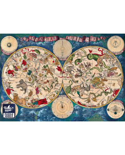 Puzzle din 1000 de piese Black Sea - Harta cerului, 1670 - 2
