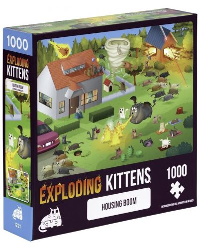 Puzzle cu 1000 de piese Exploding Kittens - În curte  - 1