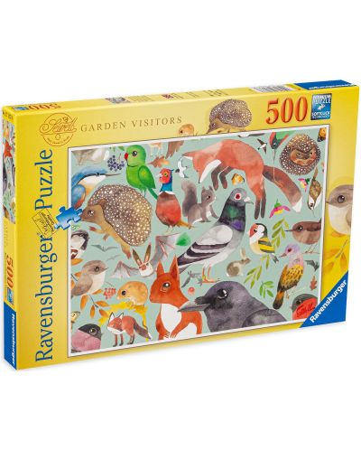 Puzzle Ravensburger 500 de piese - Animale in gradina - 1