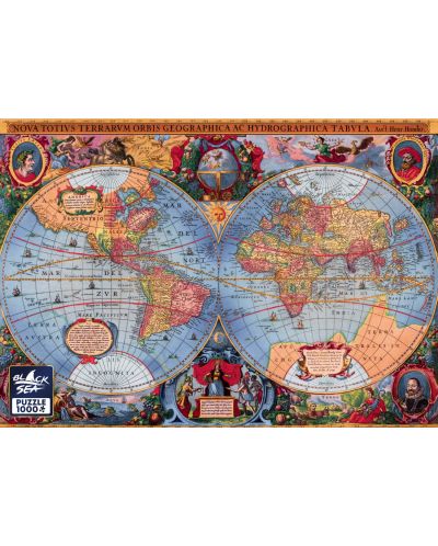 Puzzle Black Sea Premium din 1000 de piese - Harta antica a lumii, 1630 - 2