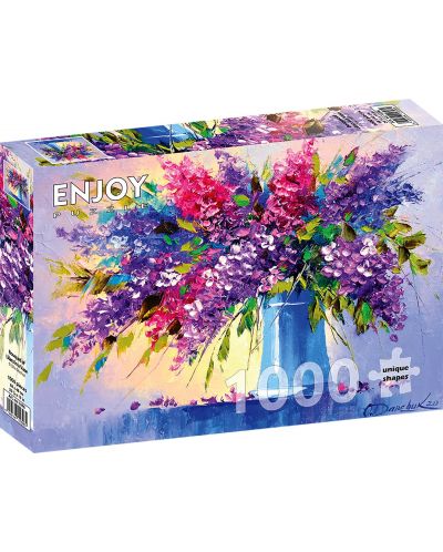 Puzzle Enjoy din 1000 de piese - Buchet de liliac în vază - 1