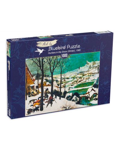 Puzzle Bluebird de 1000 piese - Hunters in the Snow (Winter), 1565 - 1