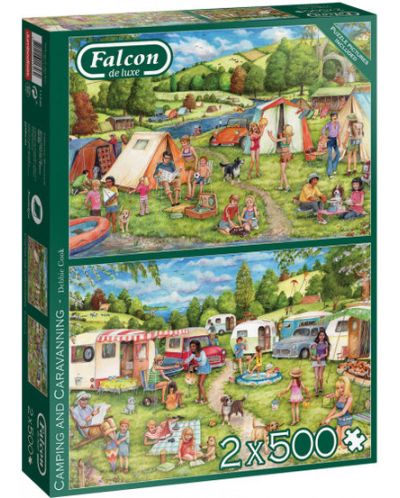Puzzle Falcon 2 x 500 piese - Camping - 1
