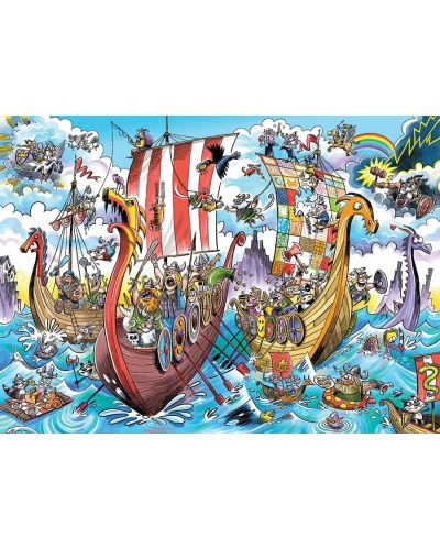 Puzzle Cobble Hill din 1000 piese - DoodleTown: călătoria vikingilor  - 2