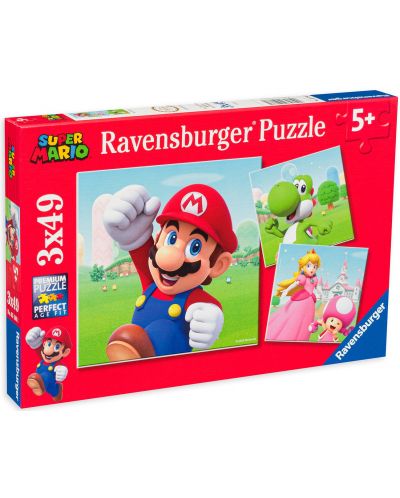 Puzzle Ravensburger din 3 x 49 de piese - Super Mario - 1