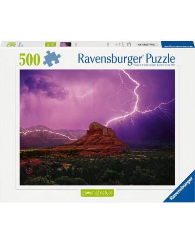 Puzzle Ravensburger din  500 piese - Furtună roz - 1