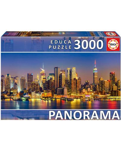 Puzzle panoramic Educa din 3000 de piese- New York Skyline - 1