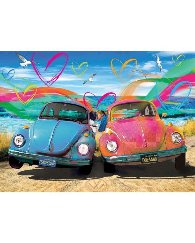 Puzzle Eurographics de 1000 piese - The VW Groovy Collection VW Beetle Love - 2