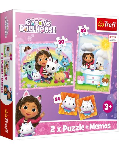 Trefl Puzzle 2 în 1 - Gabby și prietenii ei pisici - 1