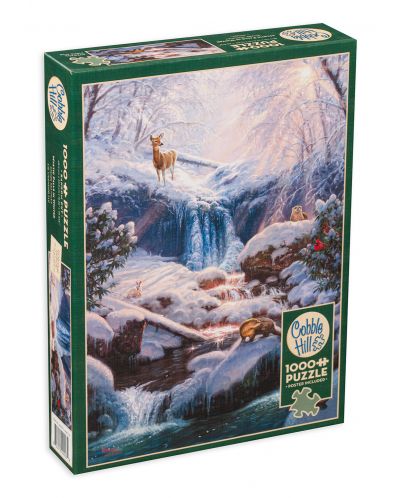 Puzzle Cobble Hill din 1000 piese - Cascadă magică de iarnă - 1