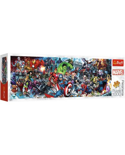 Puzzle panoramic Trefl din 1000 de piese - Lumea Marvel - 1