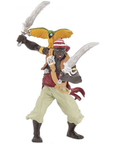 Figurina Papo Pirates and Corsairs – Pirat cu papagal si sabii - 1