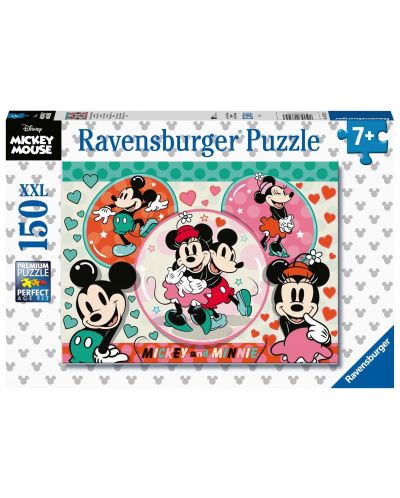Puzzle Ravensburger de 150 XXL de piese - Mickey Mouse și Minnie Mouse - 1
