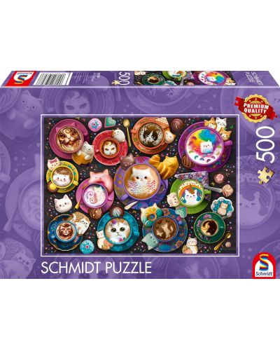 Puzzle Schmidt de 500 de bucăți - Pisicuțe în cafea - 1