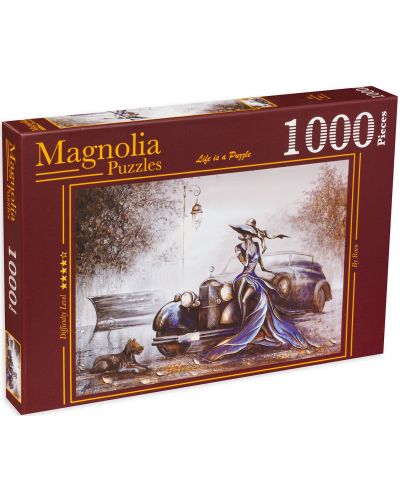 Puzzle Magnolia din 1000 de piese - Femeia în rochie - 1