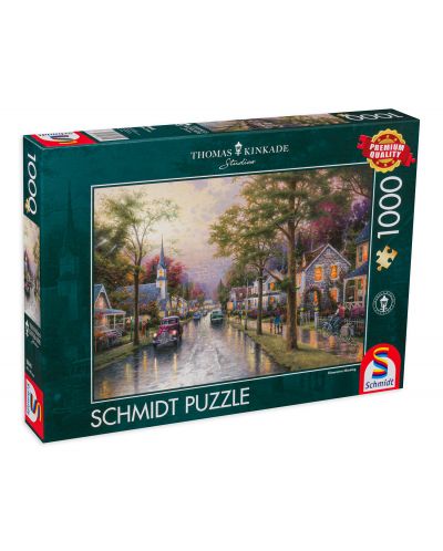 Puzzle Schmidt de 1000 piese - Dimineata in orasul natal, Thomas Kinkade - 1