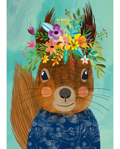 Puzzle Heye de 1000 piese - Floral Friends Sweet Squirrel - 2