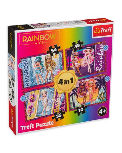 Puzzle Trefl 4 în 1 - Păpușile Rainbow High - 1