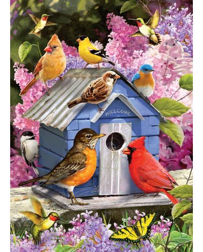 Puzzle Cobble Hill din 500 XXL piese - Casa de primăvară pentru păsări  - 2