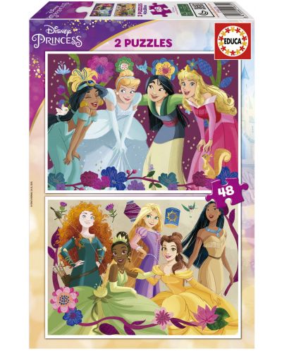 Educa 2 x 48 piese puzzle - Disney Princesses - 1