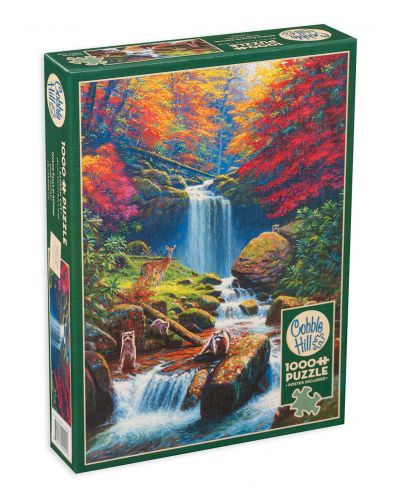 Puzzle Cobble Hill din 1000 piese - Cascadă magică de toamnă - 1