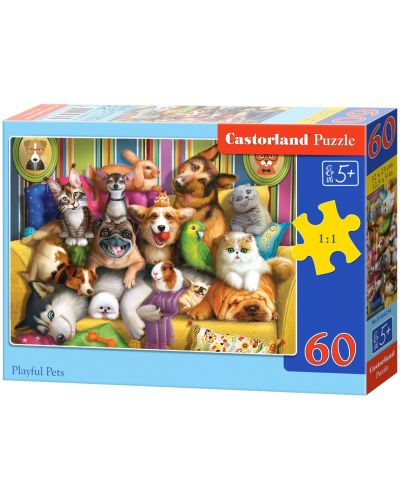 Puzzle Castorland din 60 de piese - Prieteni jucăuși - 1