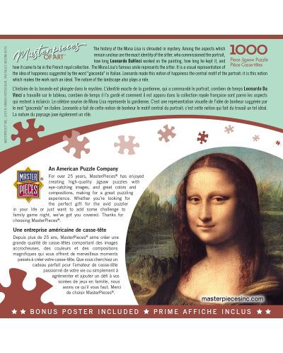 Puzzle  Master Pieces de 1000 piese - Mona Lisa - 3
