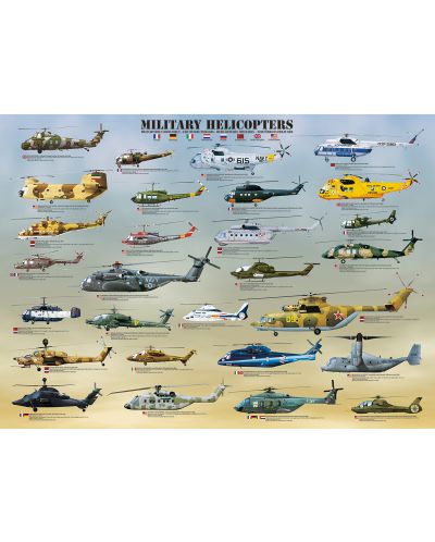 Puzzle Eurographics de 1000 piese – Elicoptere militare - 2