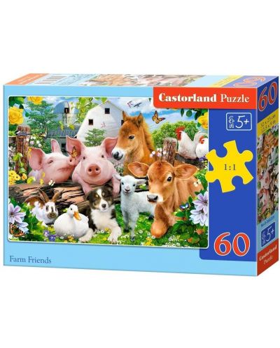 Puzzle Castorland de 60 piese - Prietenii de la ferma - 1