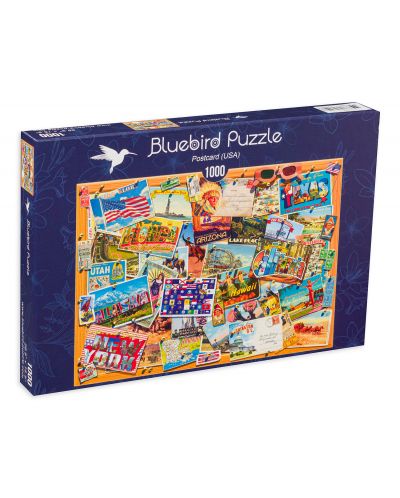 Puzzle Bluebird de 1000 piese - Postcard (USA), Gary Walton - 1
