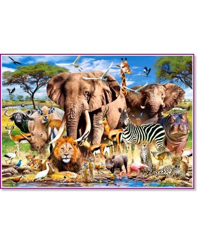 Puzzle Castorland din 200 de piese - Animale din savana - 2