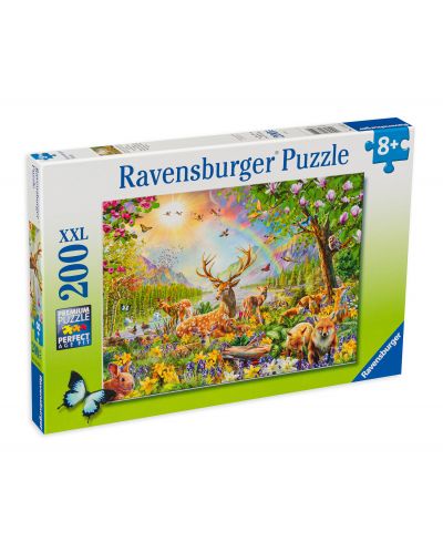 Puzzle Ravensburger din 200 XXL de piese - Gratie familia de cerbi - 1