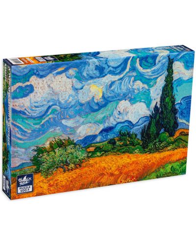Puzzle Black Sea din 500 de piese - Camp de grau cu chiparosi, Vincent van Gogh - 1