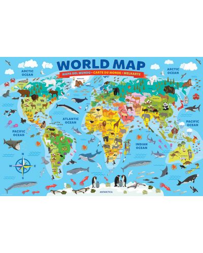 Puzzle Eurographics de 100 piese - Harta lumii - 2