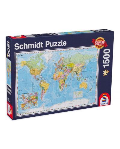 Puzzle Schmidt de 1500 piese - Harta lumii, in germana - 1